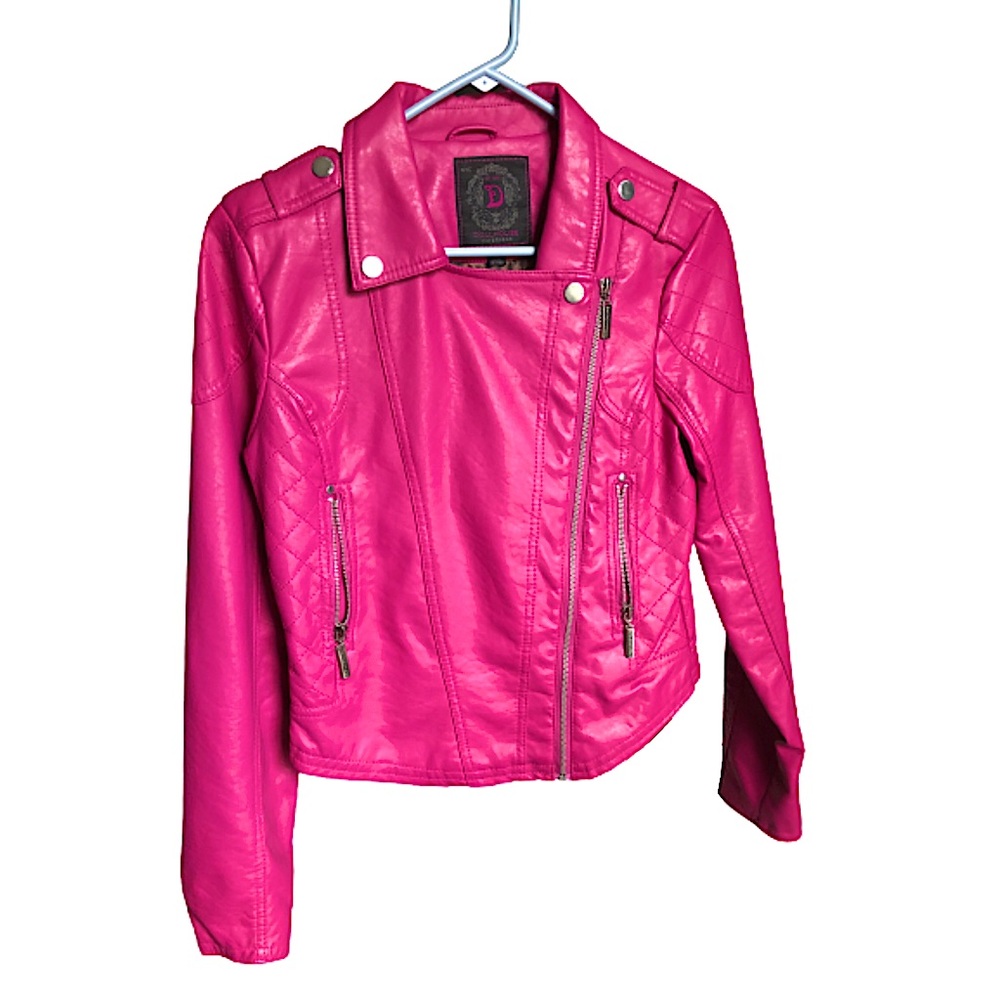 Dollhouse Pink Faux Leather Jacket